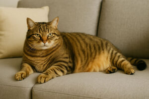 Gato con sobrepeso